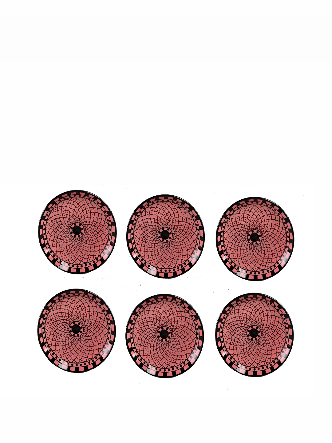 

caffeine Black & Mauve 6 Pieces Ceramic Microwave Safe Dinner Plates