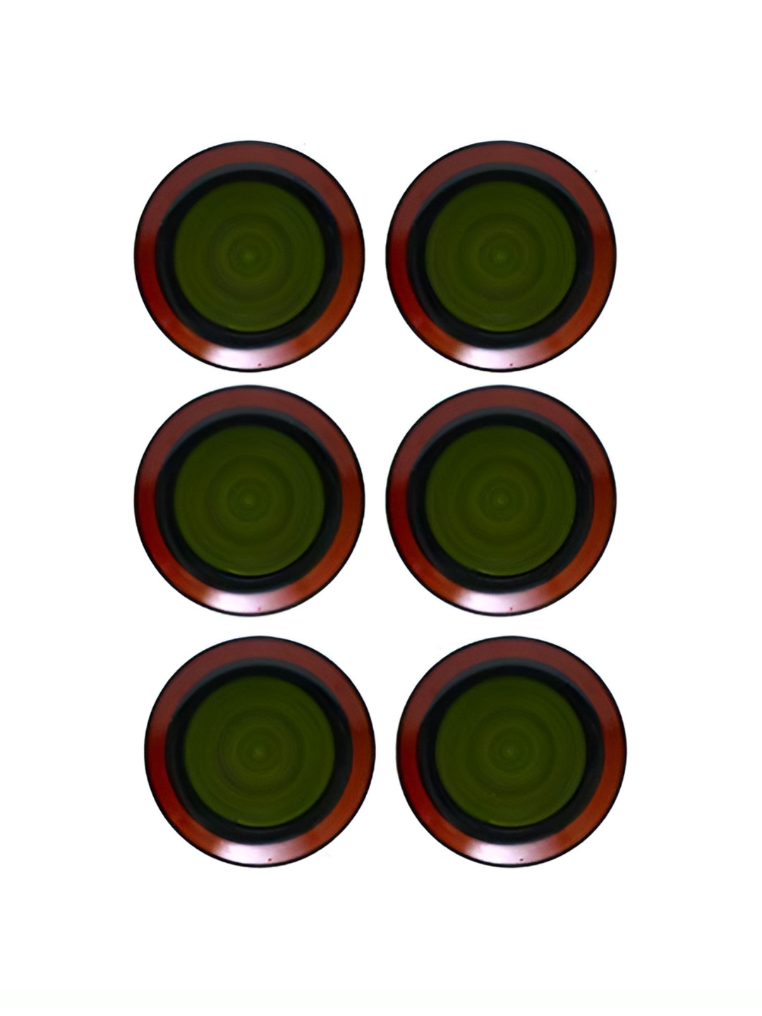 

caffeine Green 6 Pieces Ceramic Microwave Safe Dinner Plates