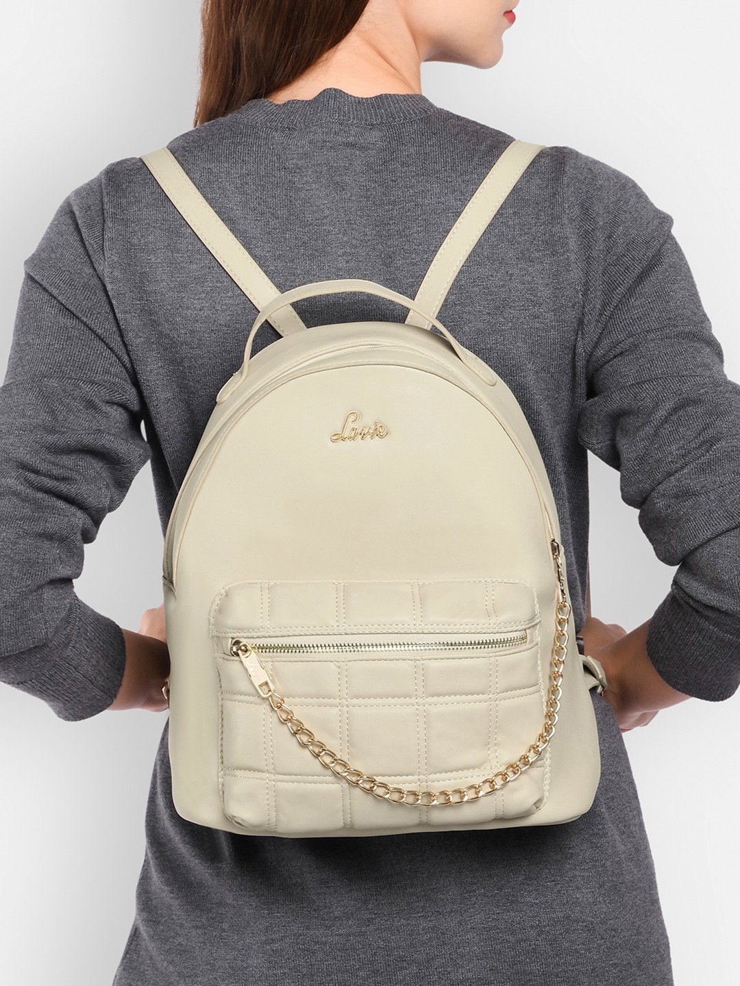 

Lavie Girls Textured Waffle Backpack, Beige
