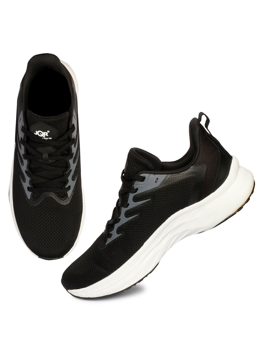 

JQR Men WEBSITE Black Mesh Running Non-Marking Shoes