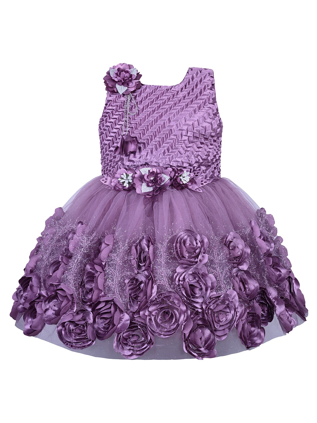 

Wish Karo Gilrs Embellished Satin Bow & Tie Up Fit & Flare Dress, Burgundy