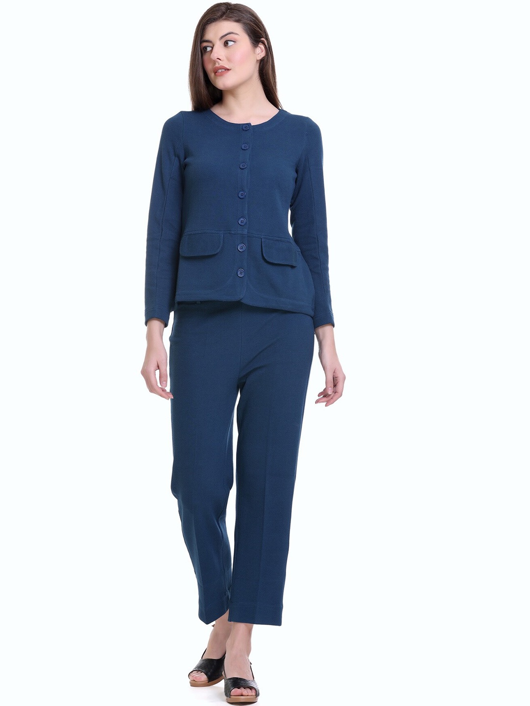 

STADO Round Neck Top With Trousers, Teal