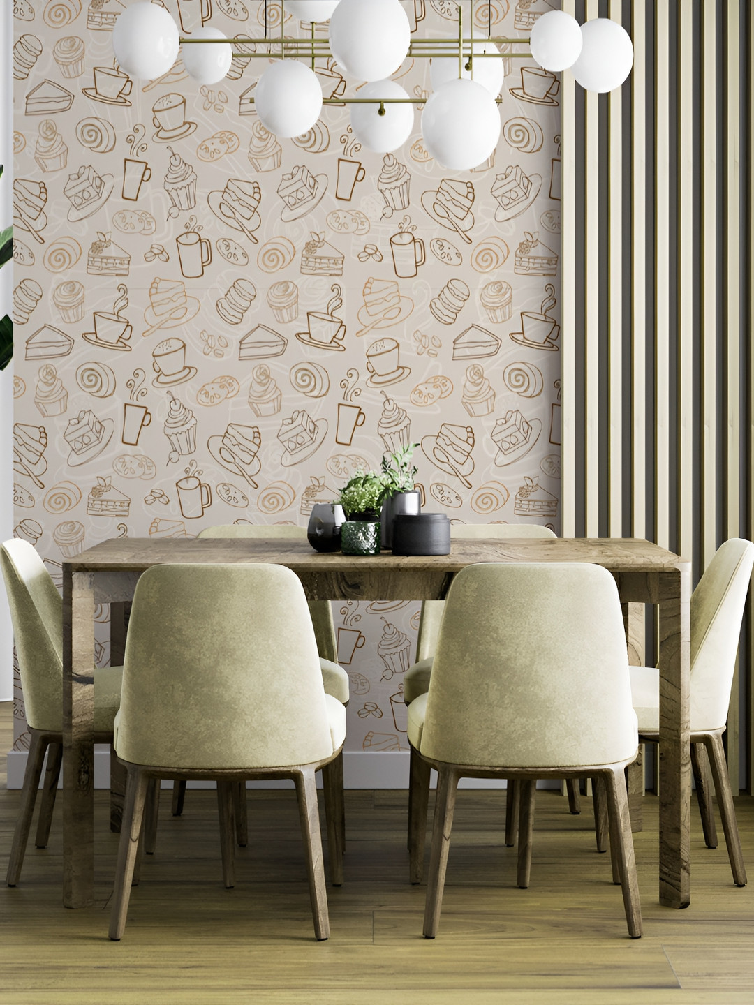 

DWELLSINDIA Beige Bread Self Adhesive Waterproof Removable Wallpaper