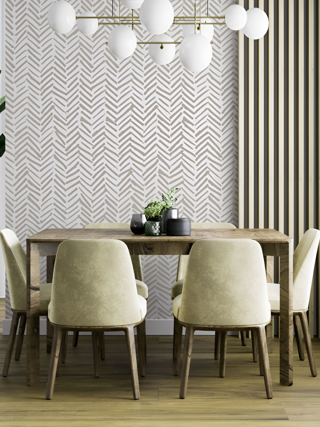 

DWELLSINDIA White & Grey Printed Waterproof Wallpaper