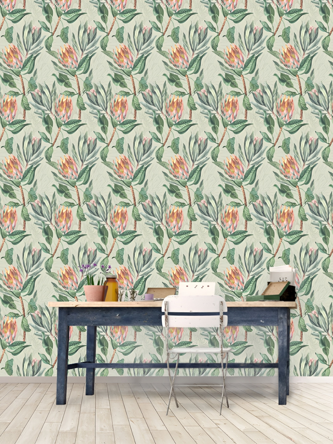 

DWELLSINDIA Green Printed Waterproof Wallpaper