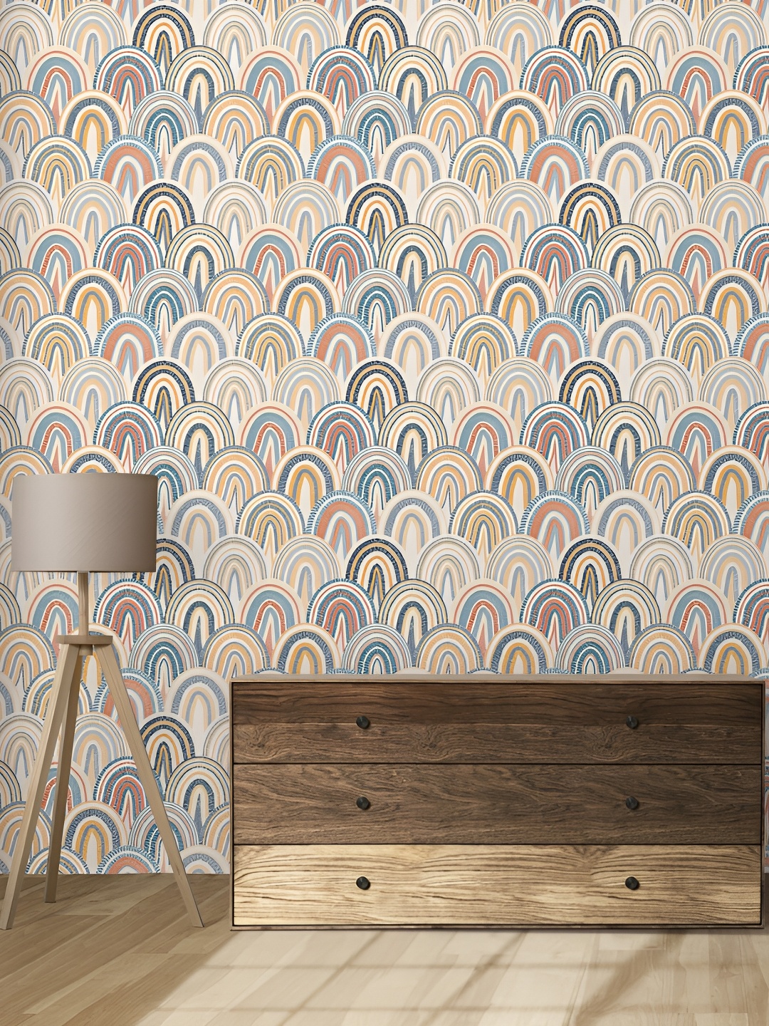 

DWELLSINDIA White & Blue Printed Waterproof Wallpaper