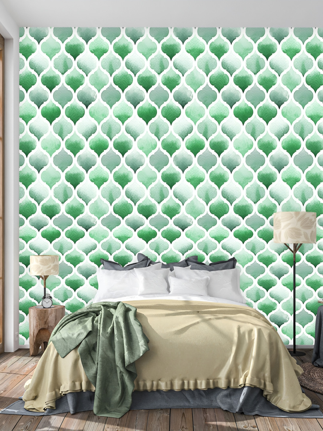 

DWELLSINDIA Green Printed Waterproof Wallpaper