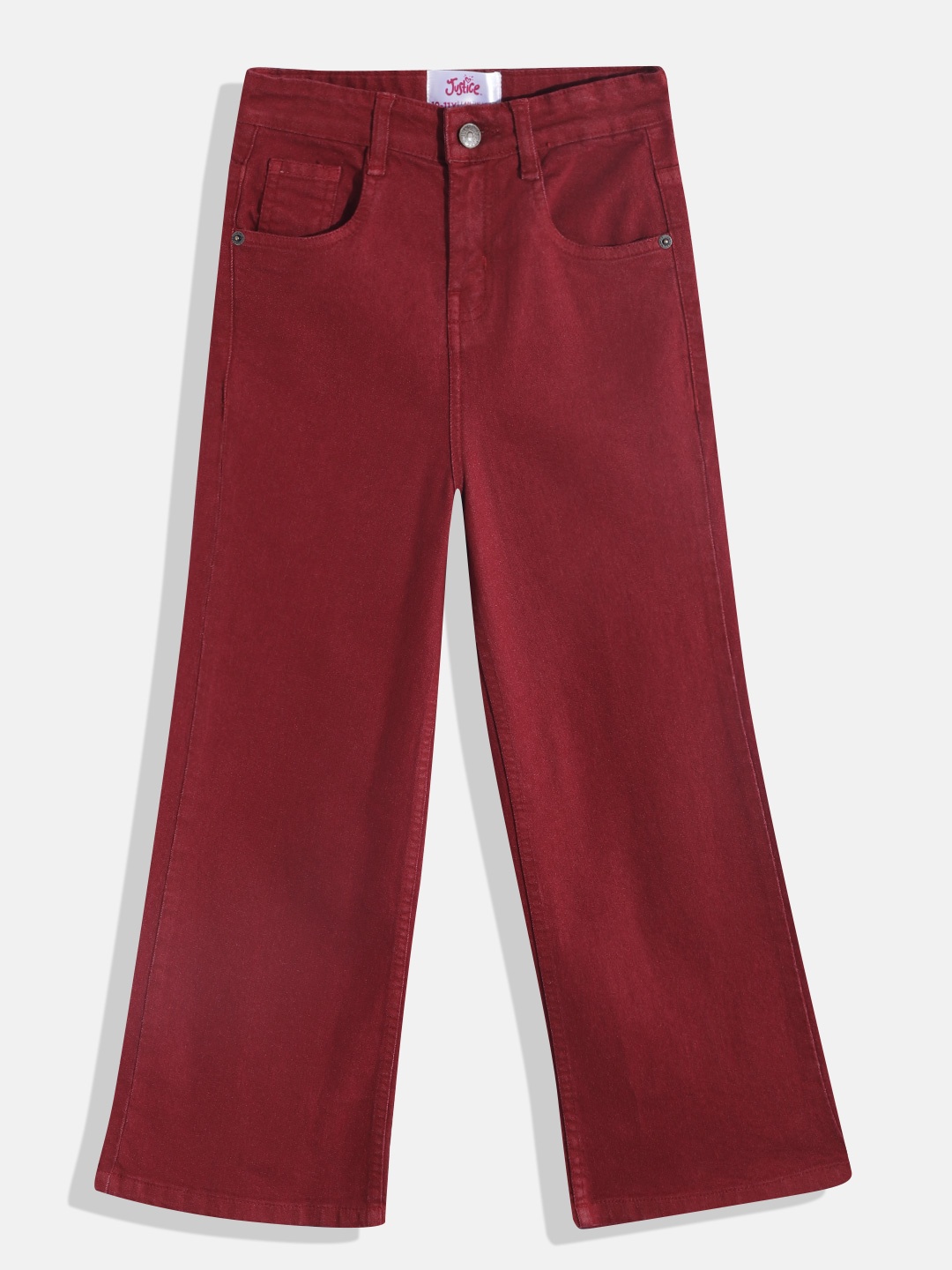 

JUSTICE Girls Flared Stretchable Jeans, Maroon