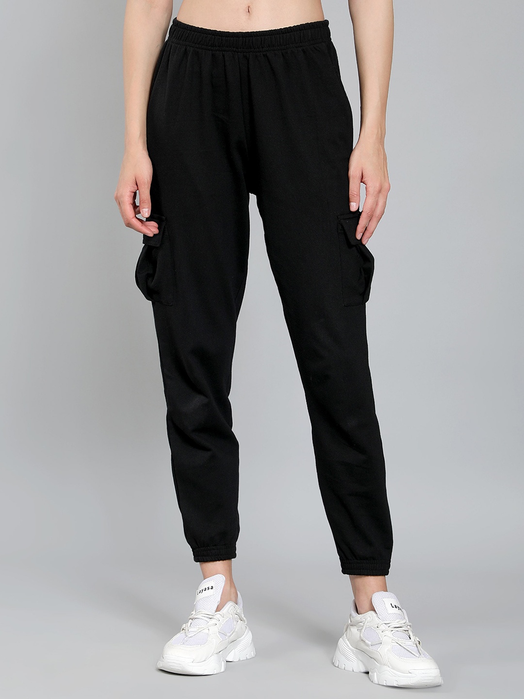 

TABADTOD Women Black Relaxed Loose Fit Trousers