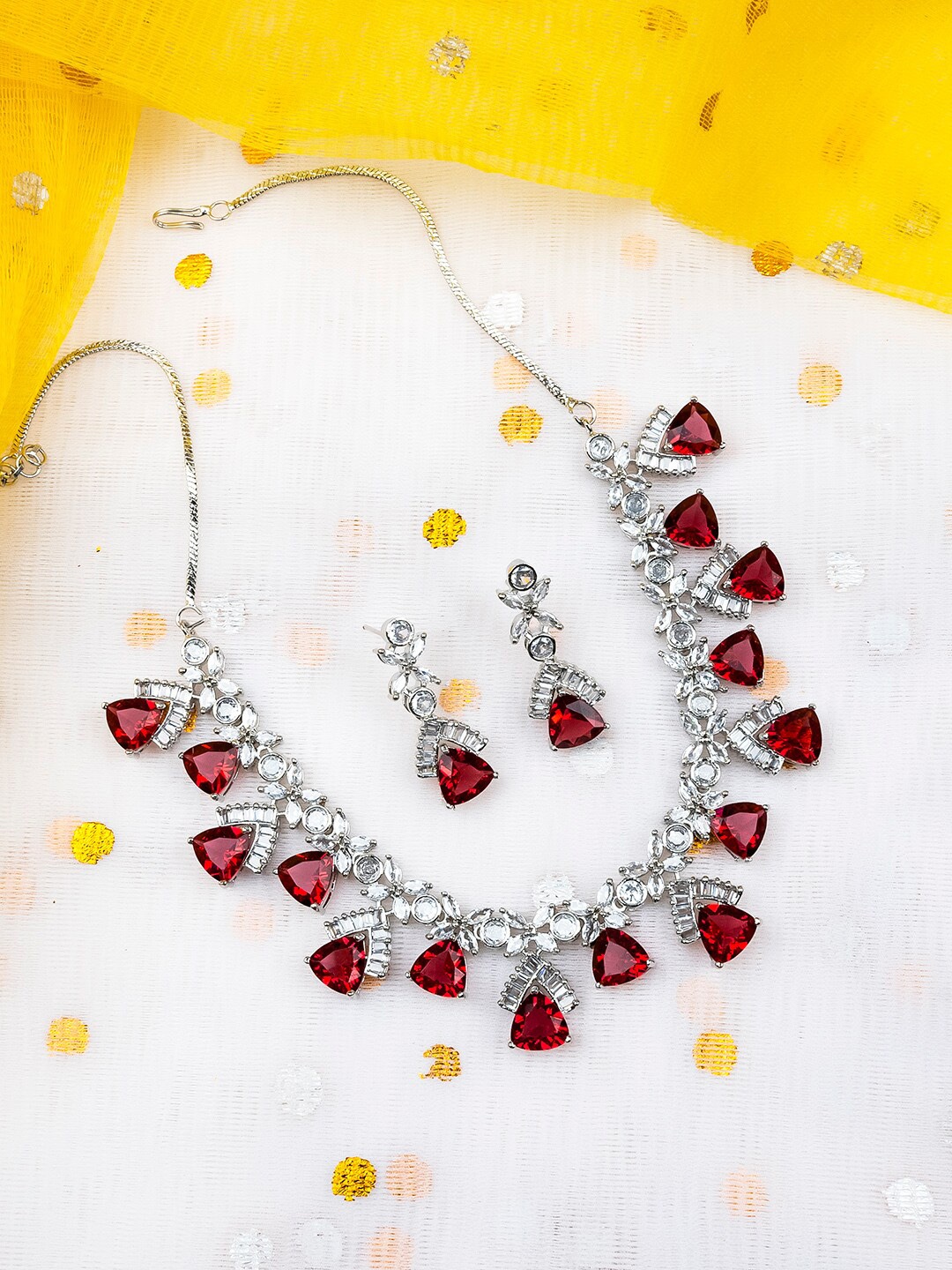 

StileAdda Silver Plated Cubic Zirconia Jewellery Set
