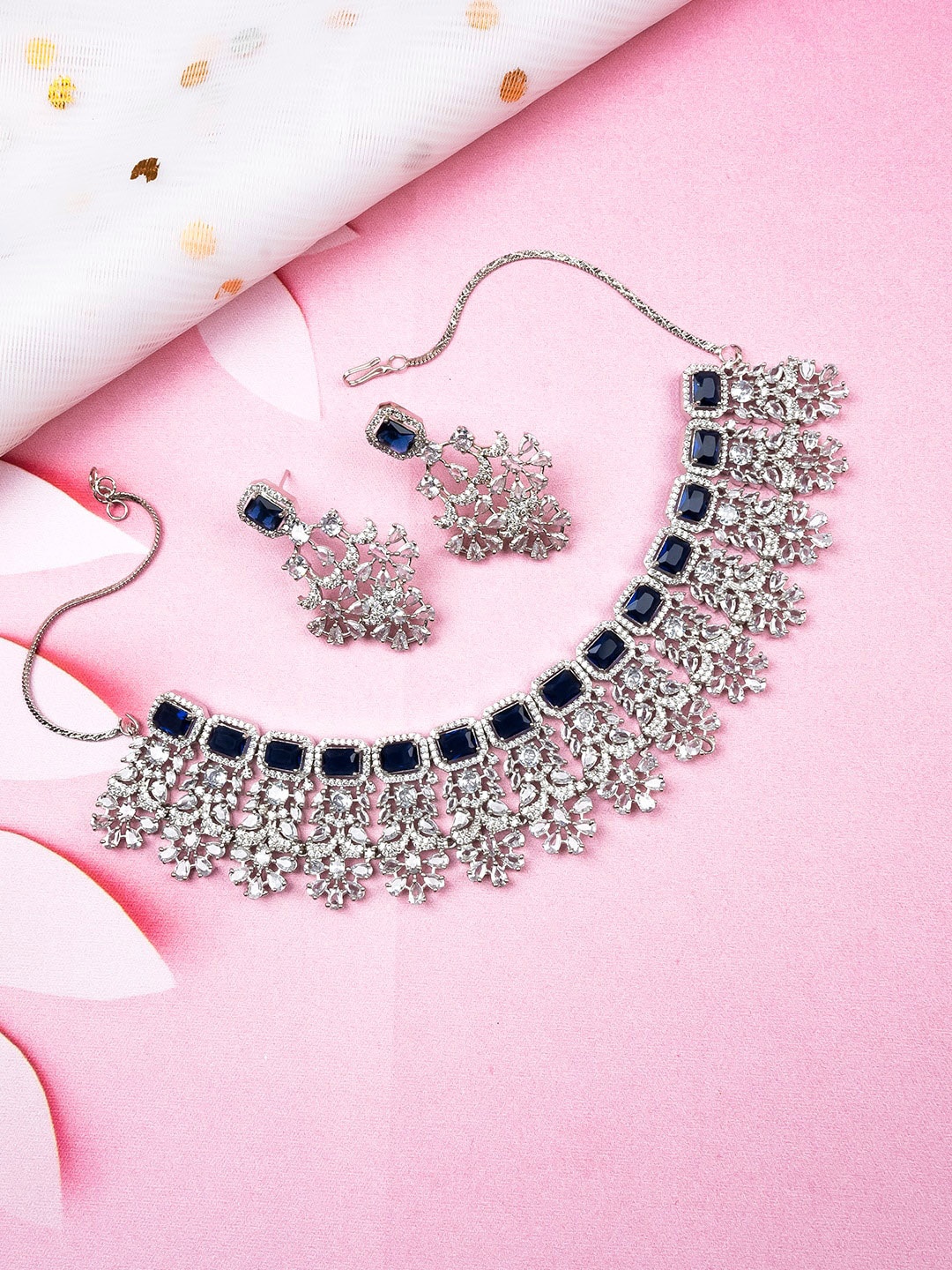 

StileAdda Silver Plated Cubic Zirconia Jewellery Set