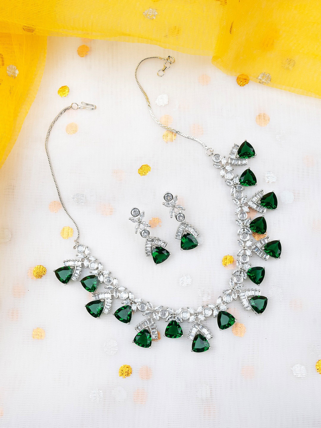 

StileAdda Silver Plated Cubic Zirconia Jewellery Set