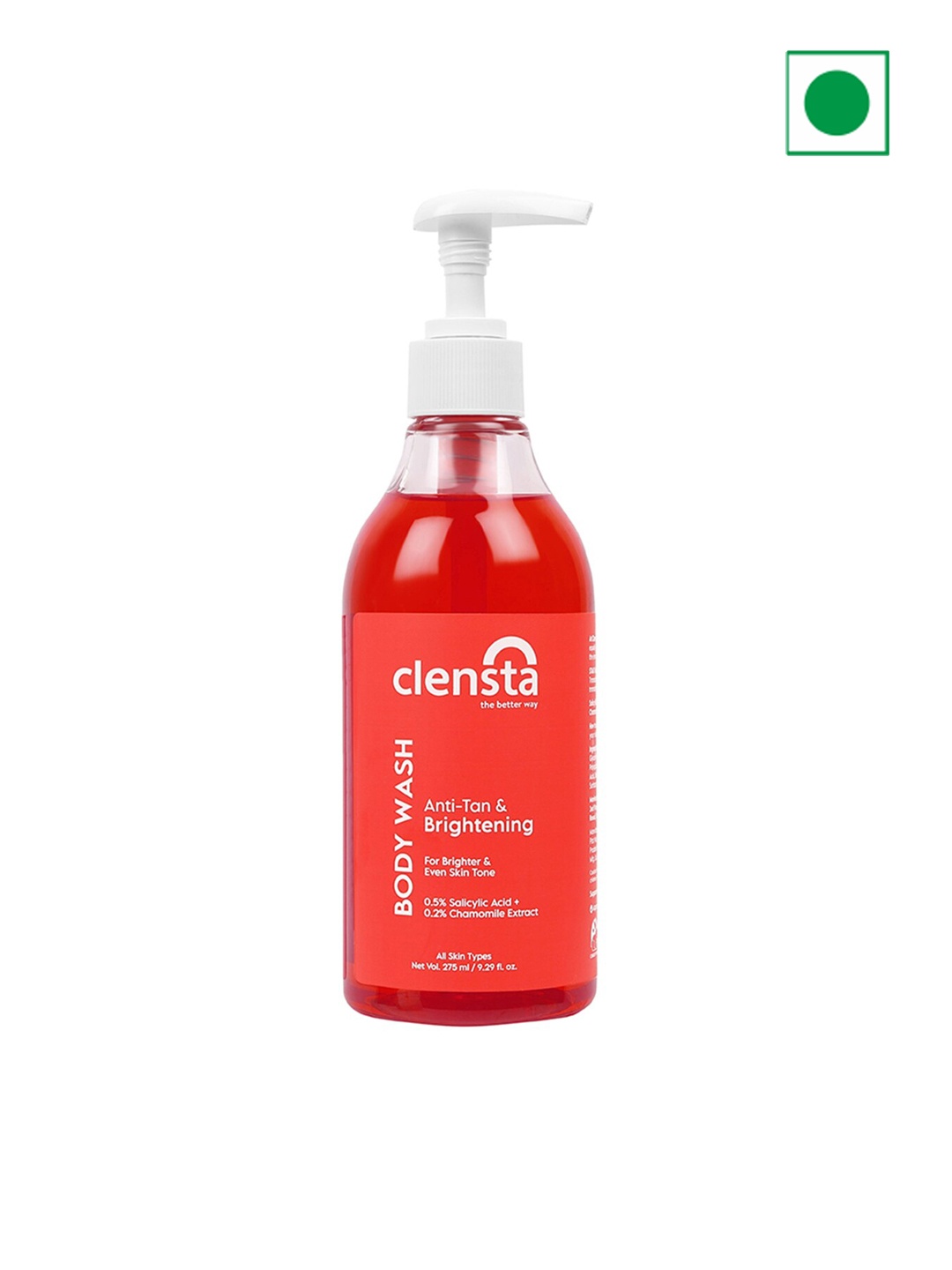 

Clensta Anti Acne Body Wash With Chamomile Extract For Body Acne - 275ml, Red