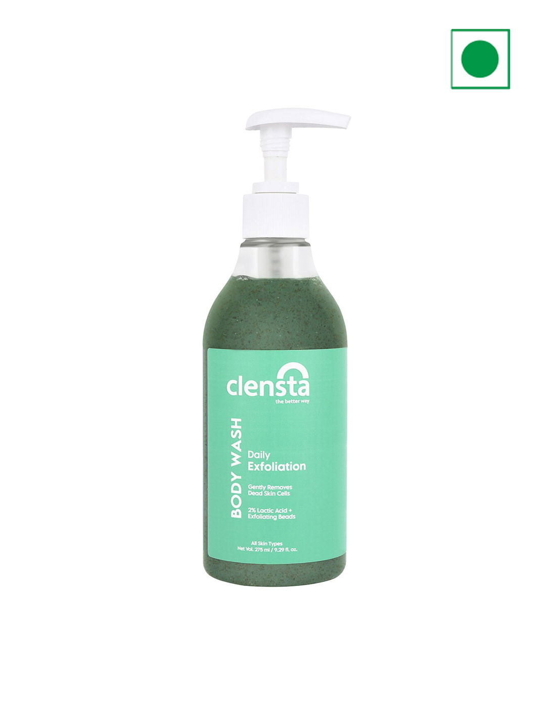 

Clensta Body Wash With 2% Lactic Acid For Tan Removal - 275ml, Green