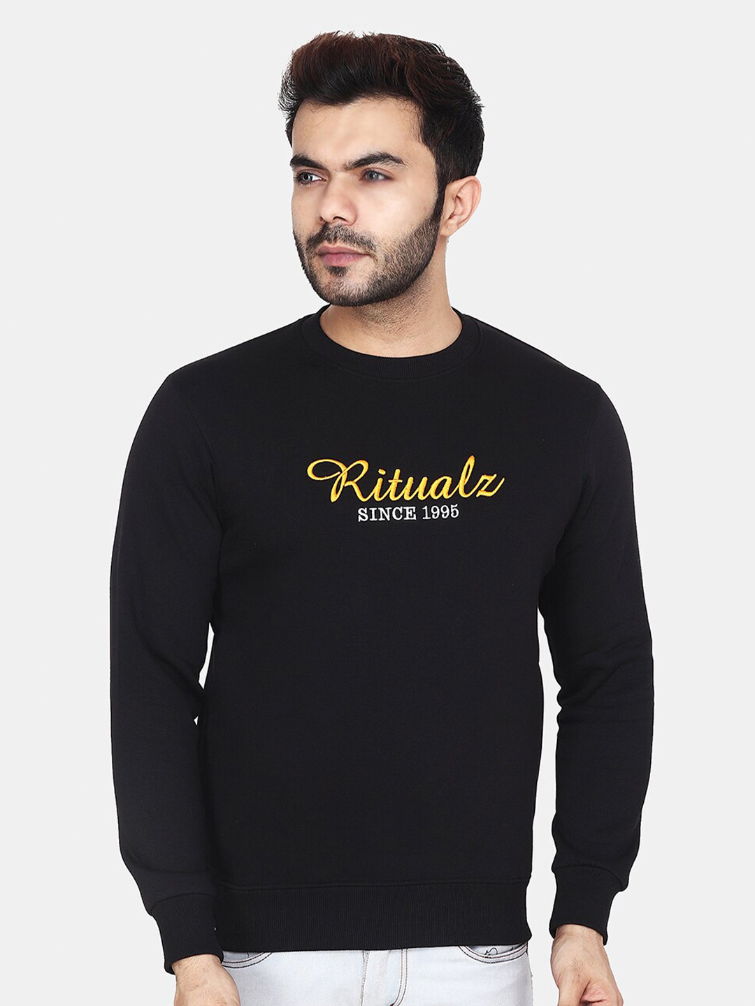 

Steele Typography Printed Sweatshirt, Black