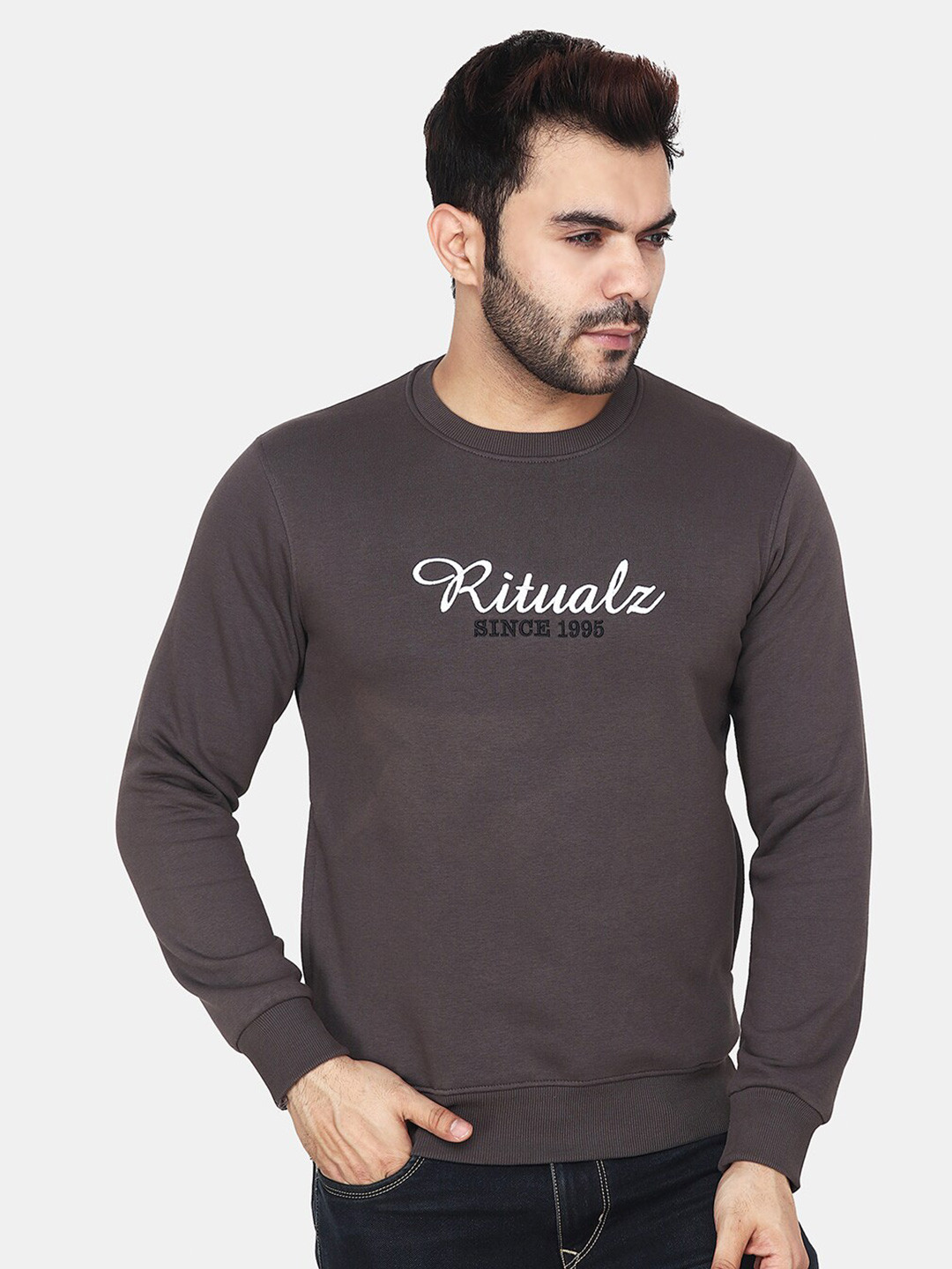 

Steele Typography Printed Sweatshirt, Grey