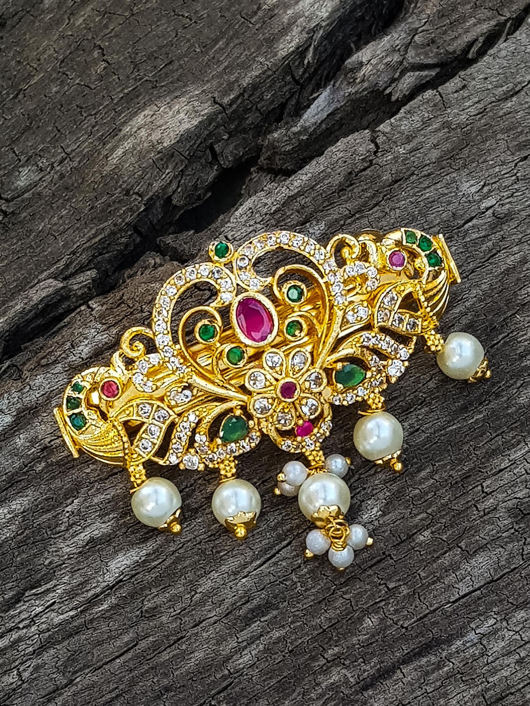 

GRIIHAM Gold-Plated CZ Studded Hair Clips