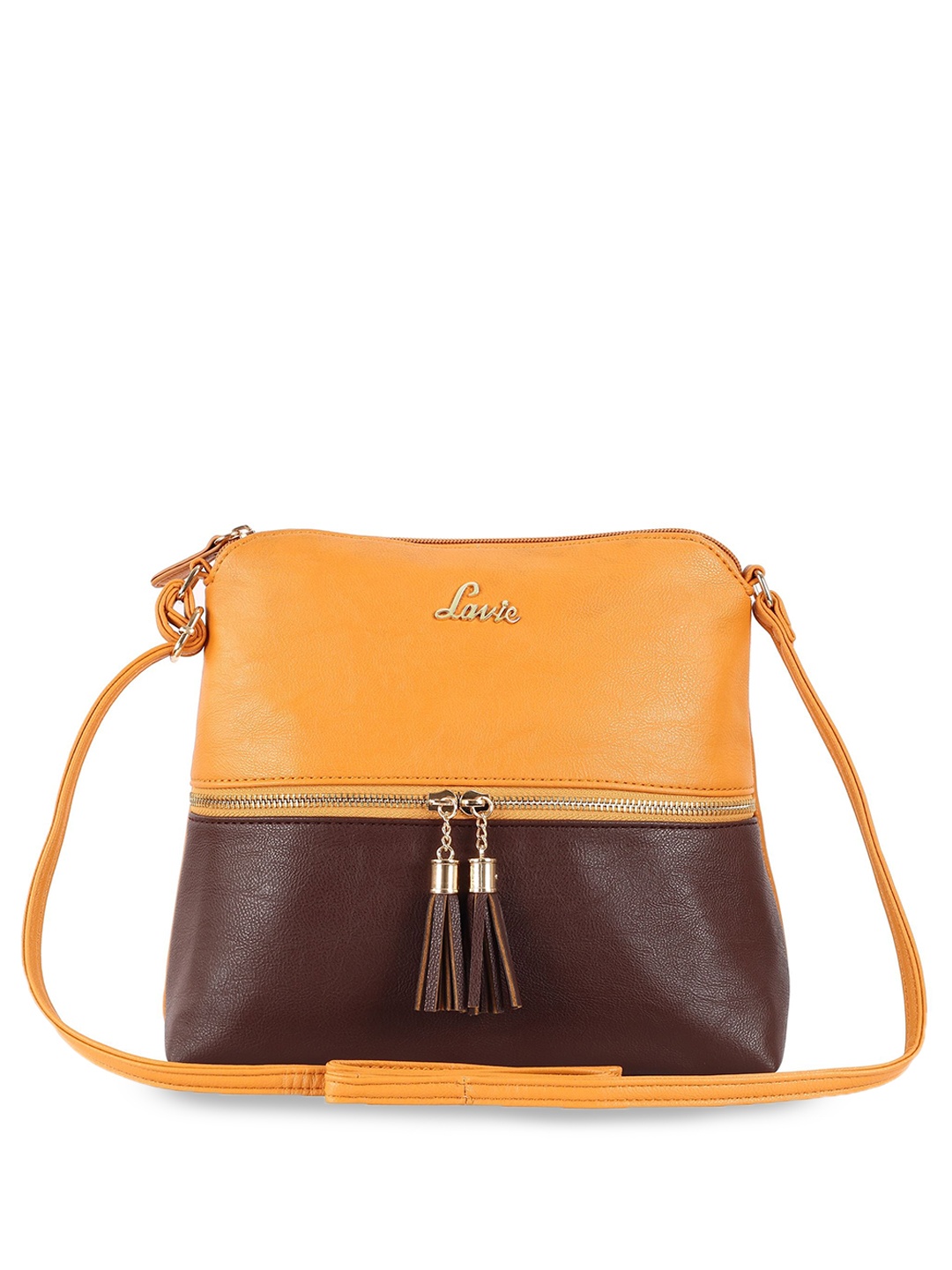 

Lavie Colourblocked Structured Sling Bag, Yellow