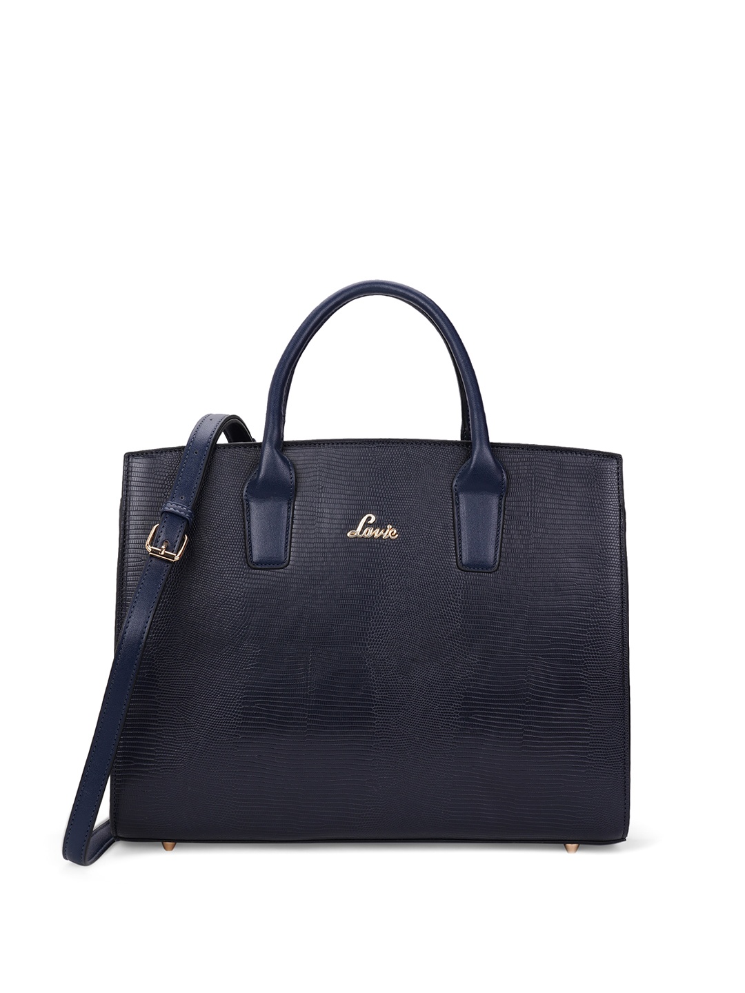 

Lavie Textured Structured Handheld Bag, Navy blue