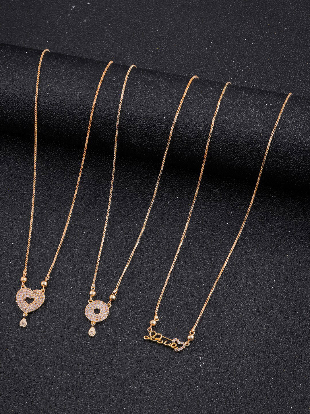 

DressBerry Set Of 3 Gold-Plated Antique Chain