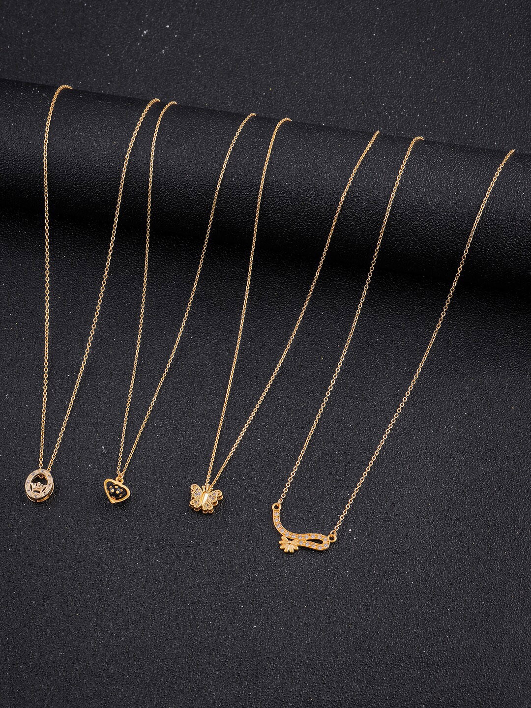 

DressBerry Set Of 4 Gold-Toned Gold-Plated Chain