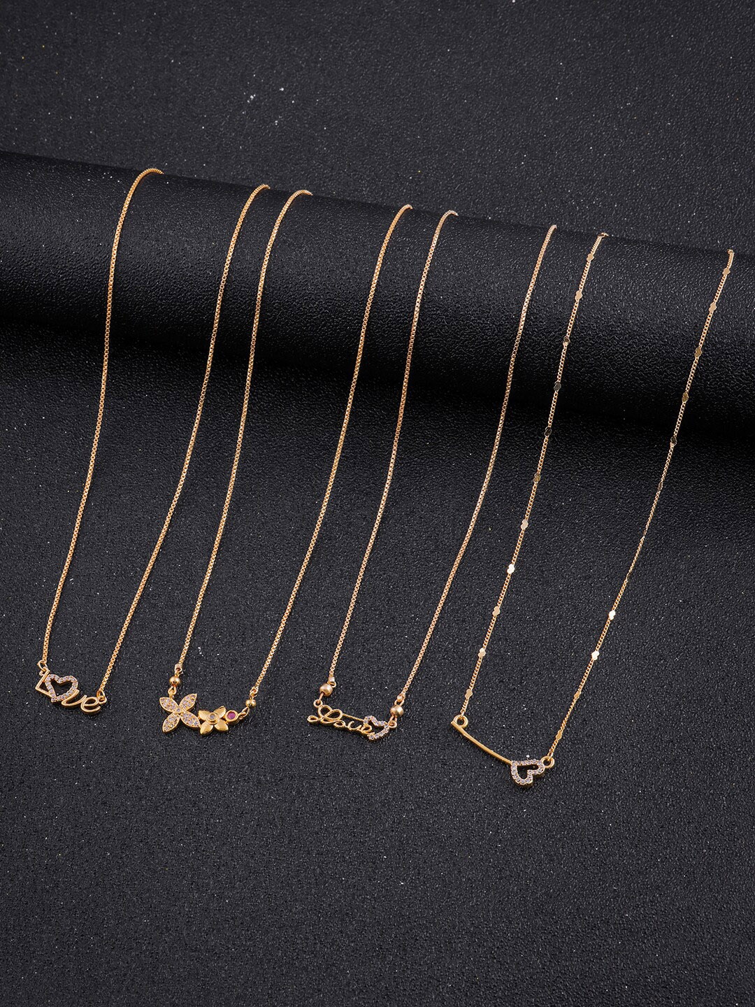 

DressBerry Set Of 4 Gold-Toned Gold-Plated Chain