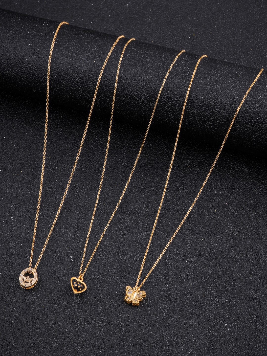 

DressBerry Set Of 3 Gold-Toned Gold-Plated Chain