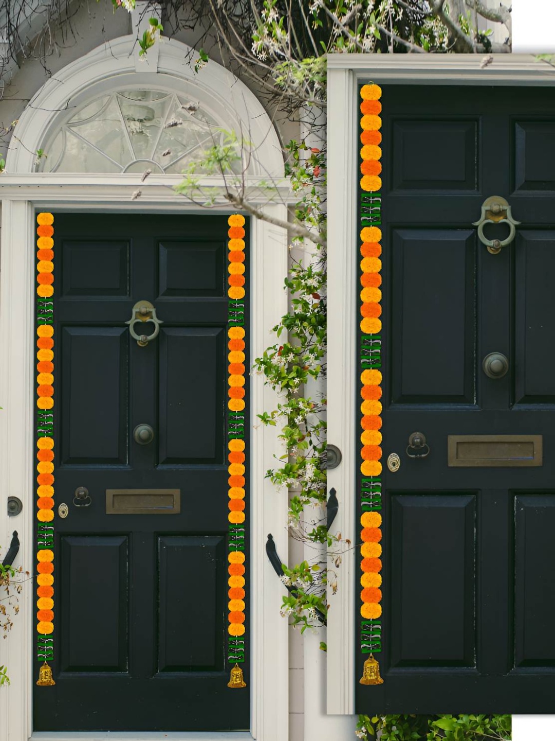 

iHandikart Yellow & Orange 2-Pcs Hanging Marigold Artificial Flower