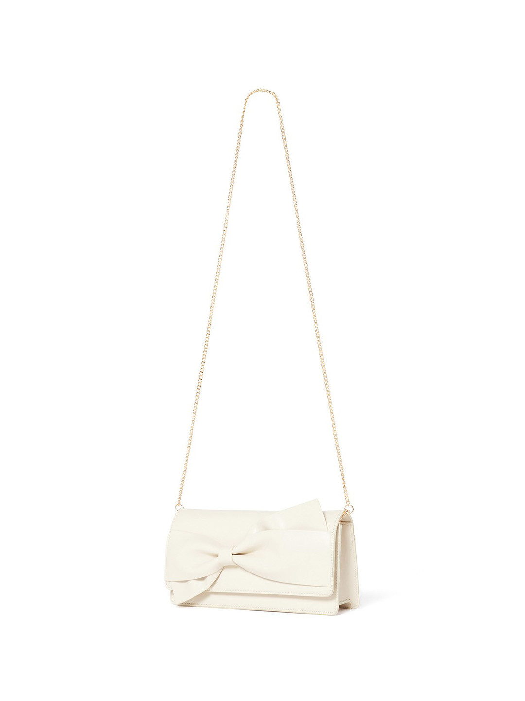 

Forever New Purse Clutch With Bow Detail, White