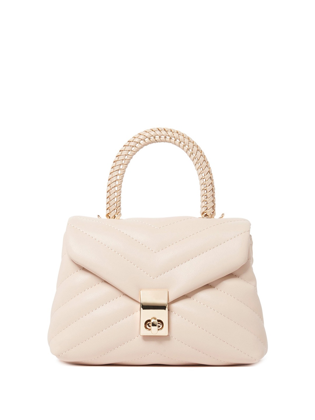 

Forever New Structured Satchel With Quilted, White