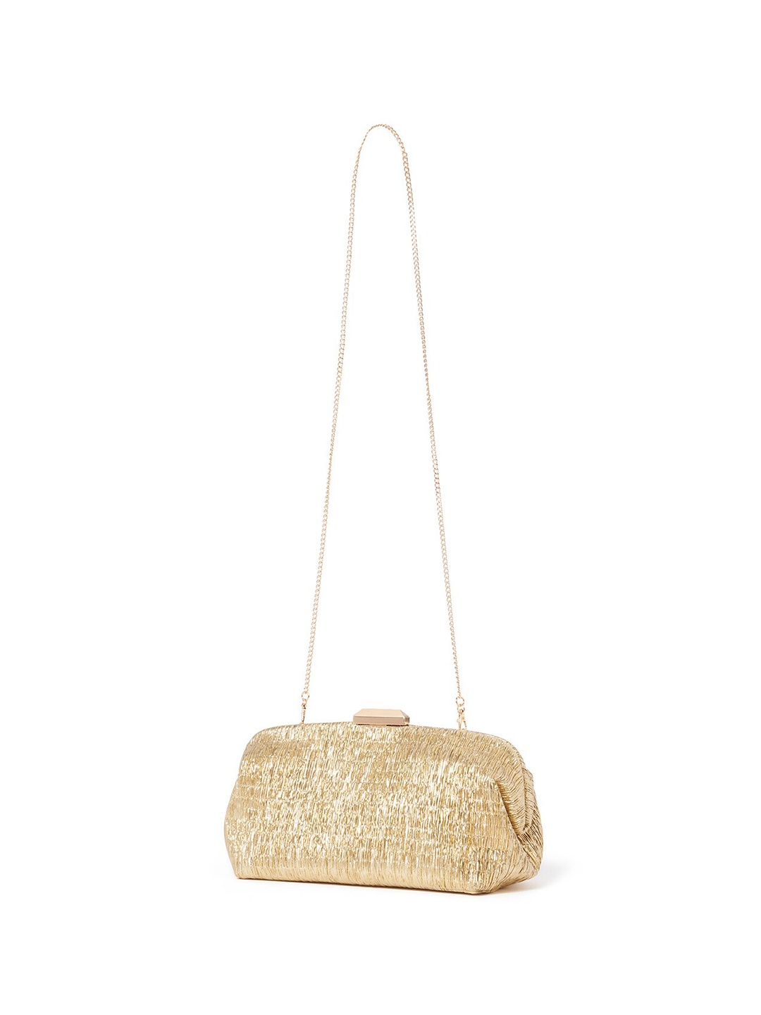 

Forever New Self Design Purse Clutch, Gold