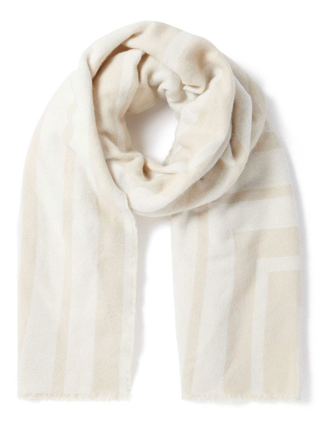 

Forever New Striped Scarf, White