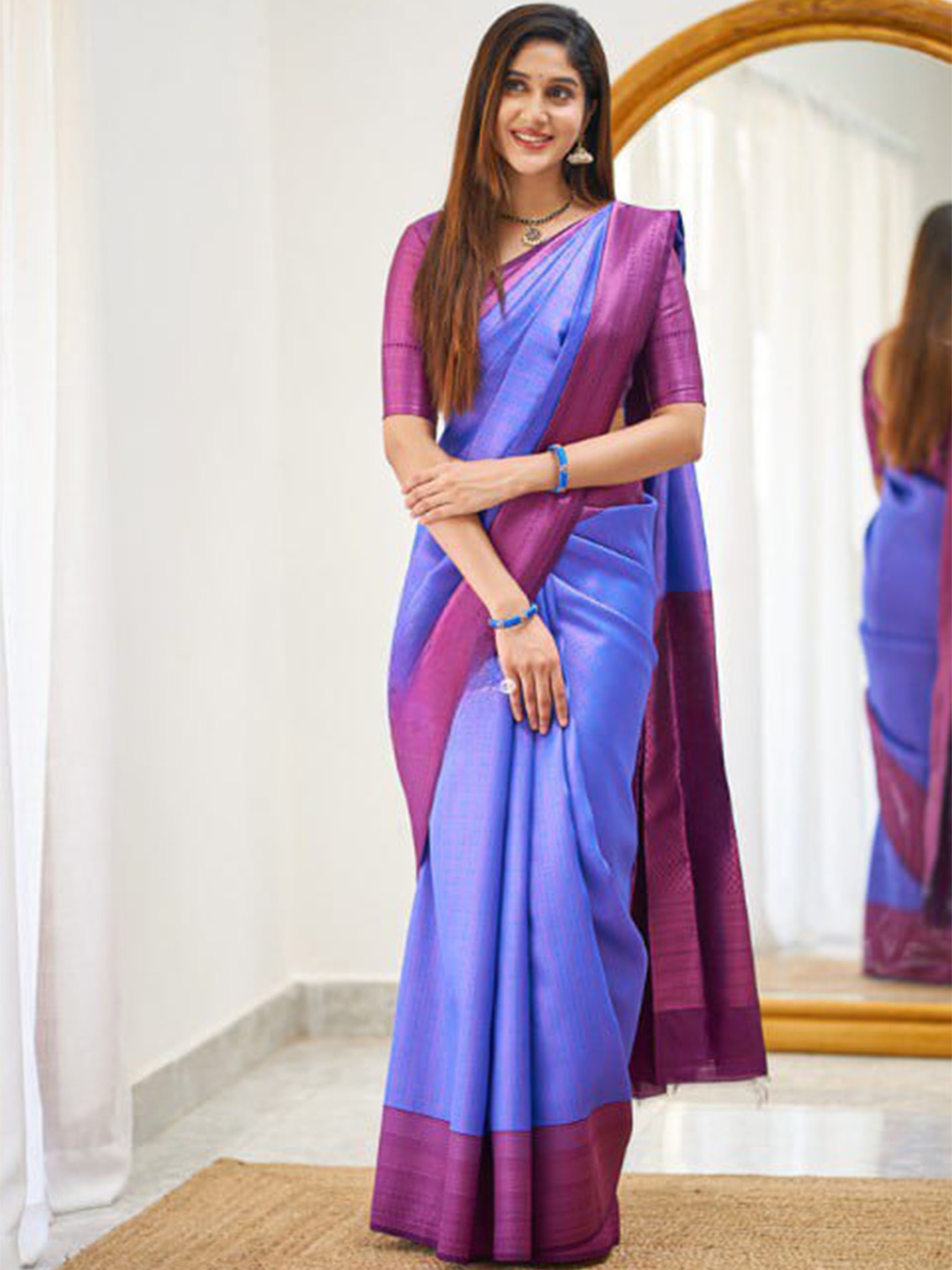 

Visit Wear Art Silk Kanjeevaram Saree, Violet