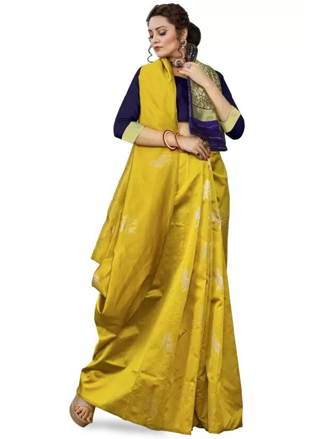 

Visit Wear Ethnic Motifs Zari Woven Design Kanjeevaram Saree, Yellow