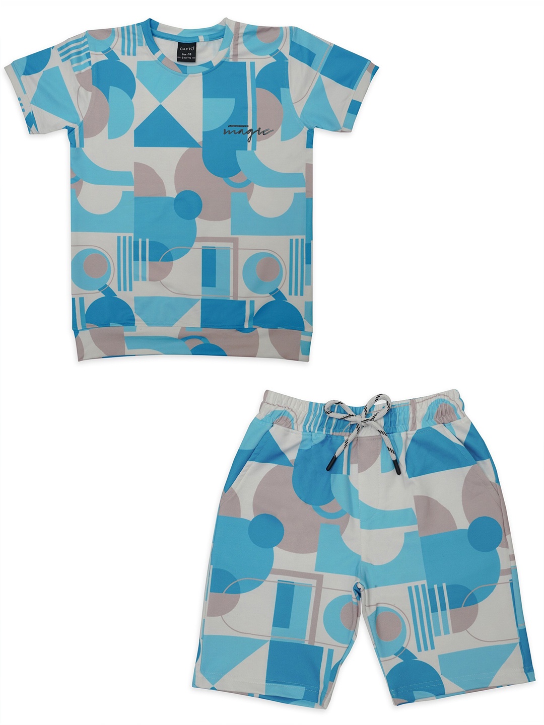 

CAVIO Boys Printed T-shirt with Shorts, Blue