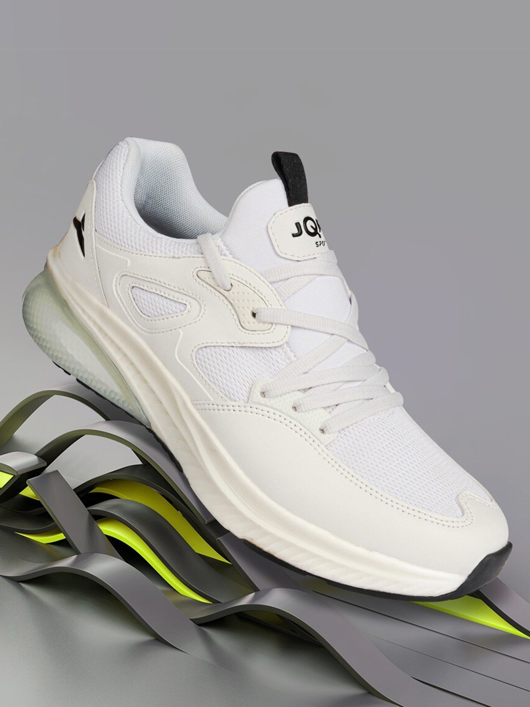 

JQR Men STRIDE White Running Non-Marking Shoes