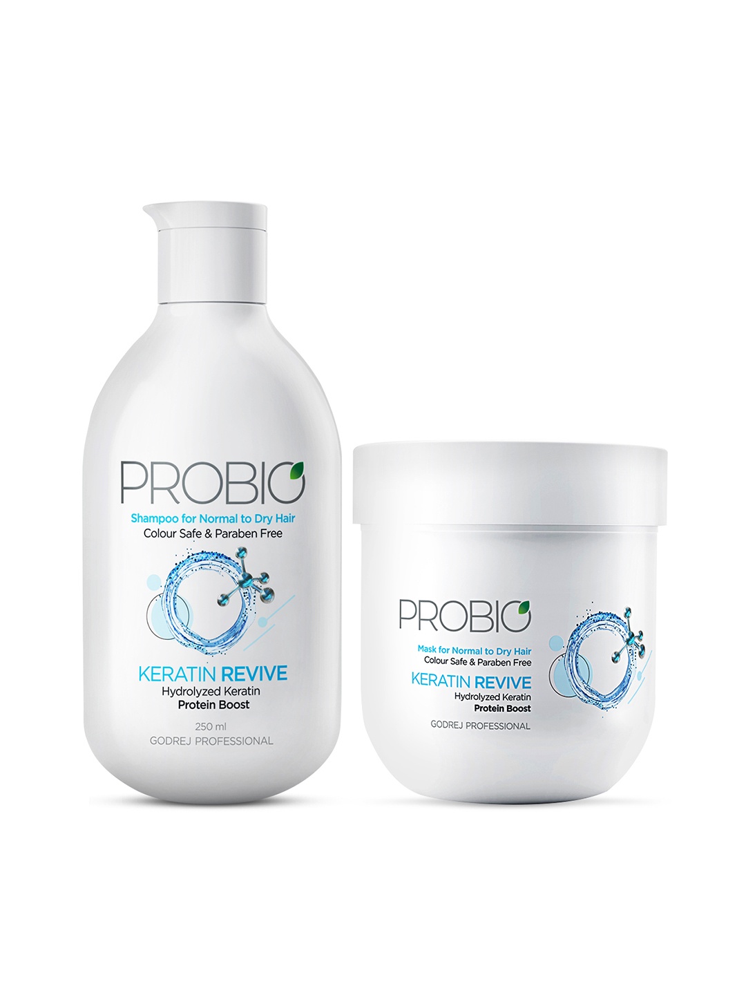 

Godrej Professional Set of Probio Keratin Revive Shampoo 250 ml & Hair Mask 200 g, White