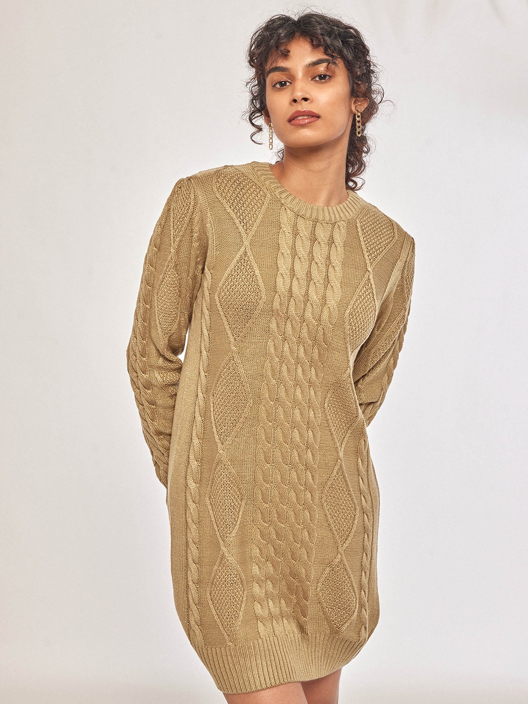

The Label Life Beige Sheath Mini Dress