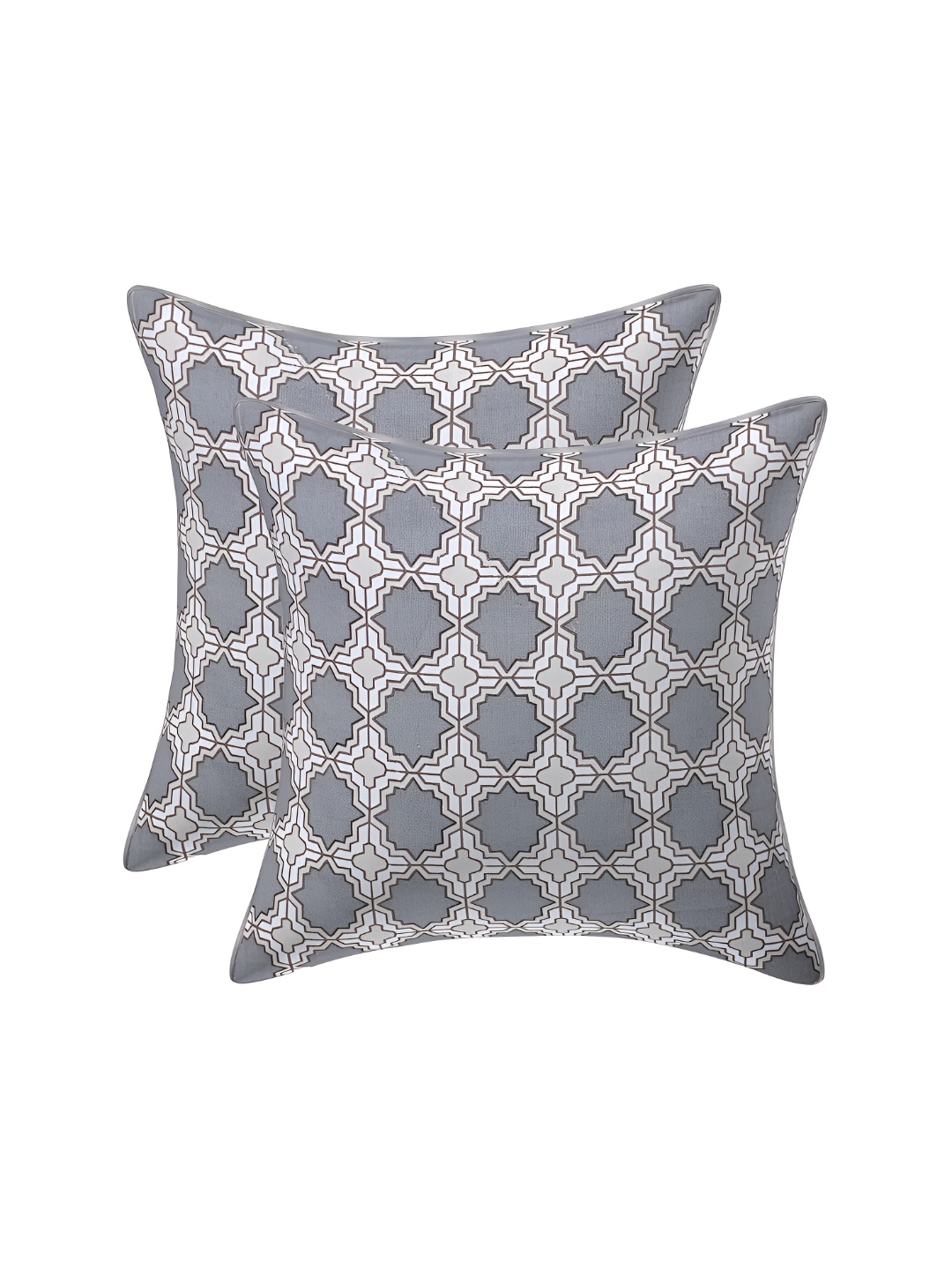 

Texstylers Brown & Grey 2 Pieces Abstract Cotton Square Cushion Covers