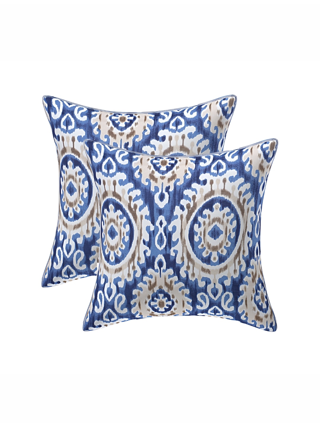 

Texstylers Blue & White 2 Pieces Ethnic Motifs Cotton Square Cushion Covers