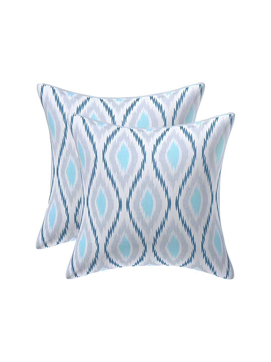 

Texstylers Blue & Grey 2 Pieces Abstract Cotton Square Cushion Covers