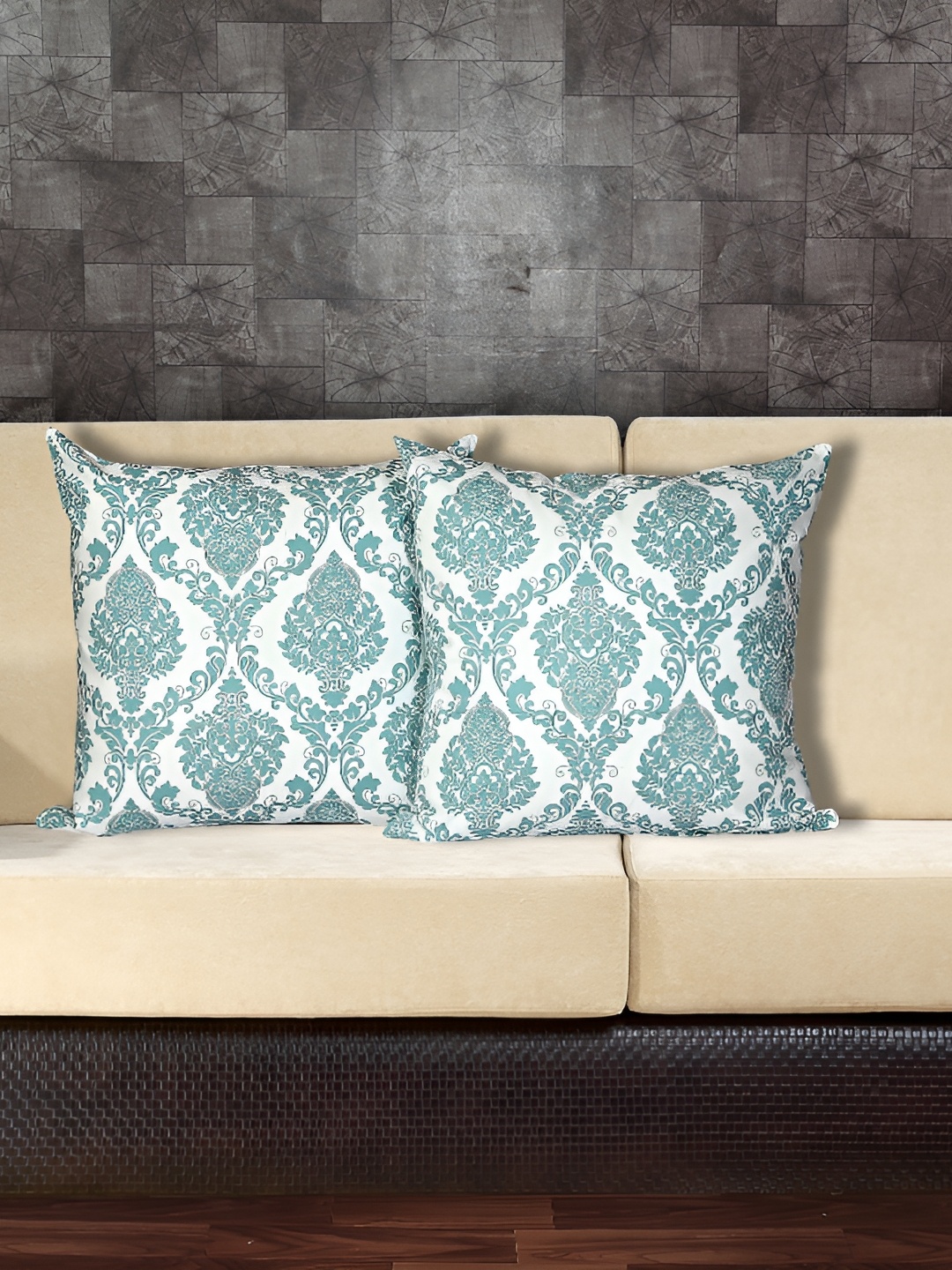 

Texstylers Blue & White 2 Pieces Cotton Square Cushion Covers