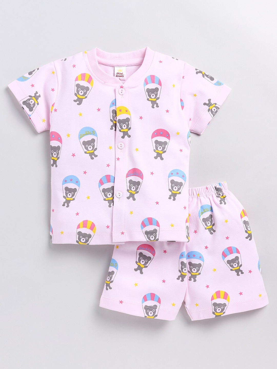 

BAESD Boys Conversational Printed T-shirt With Shorts, Pink