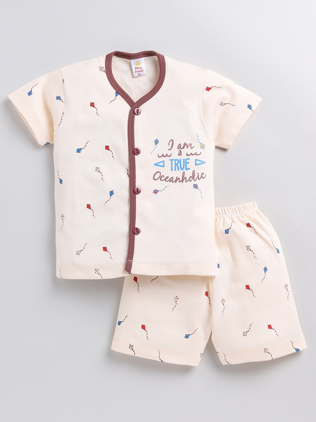 

BAESD Boys Conversational Printed T-shirt With Shorts, Beige
