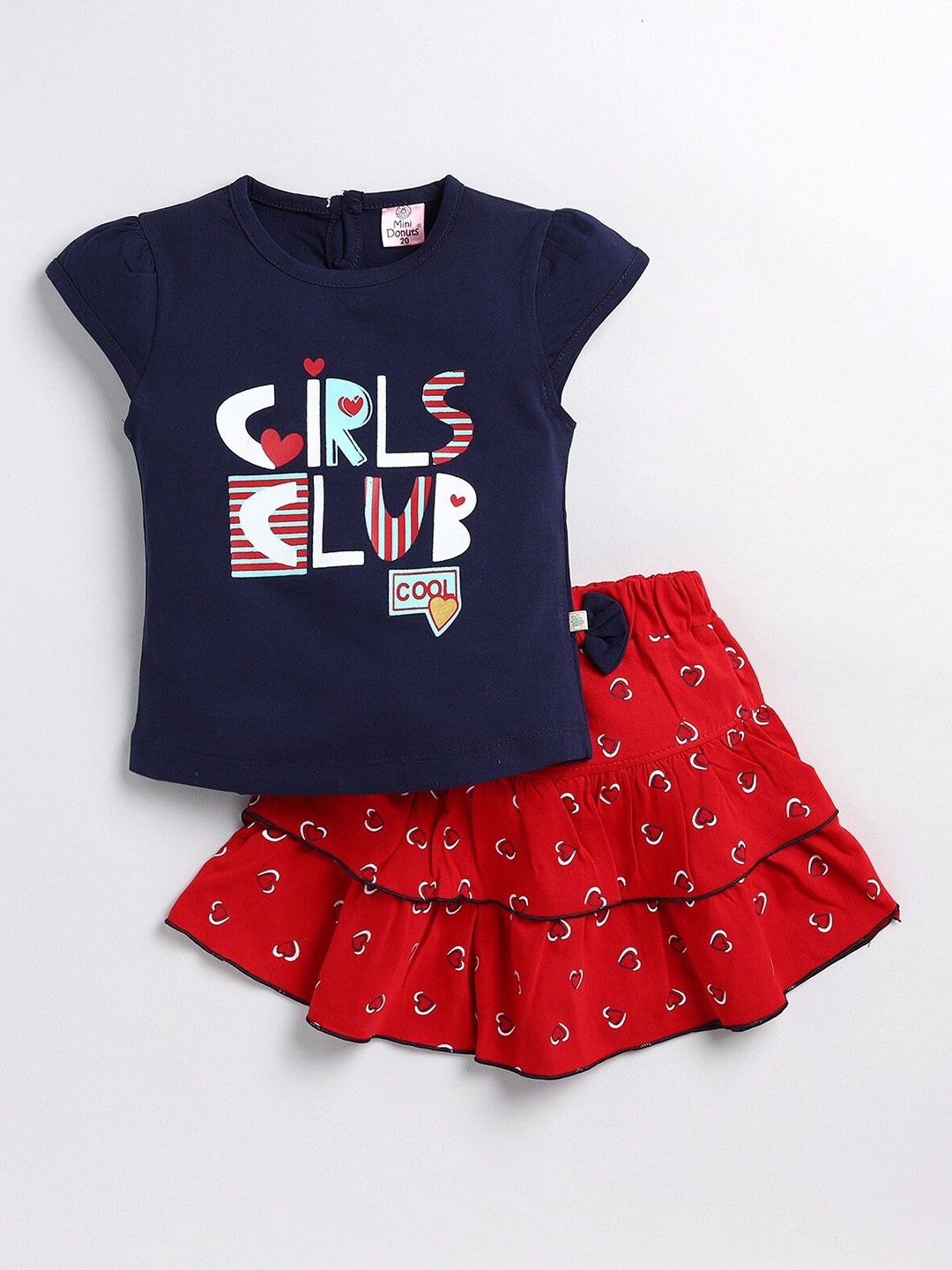 

BAESD Infant Girls Printed T-shirt with Skirt, Blue