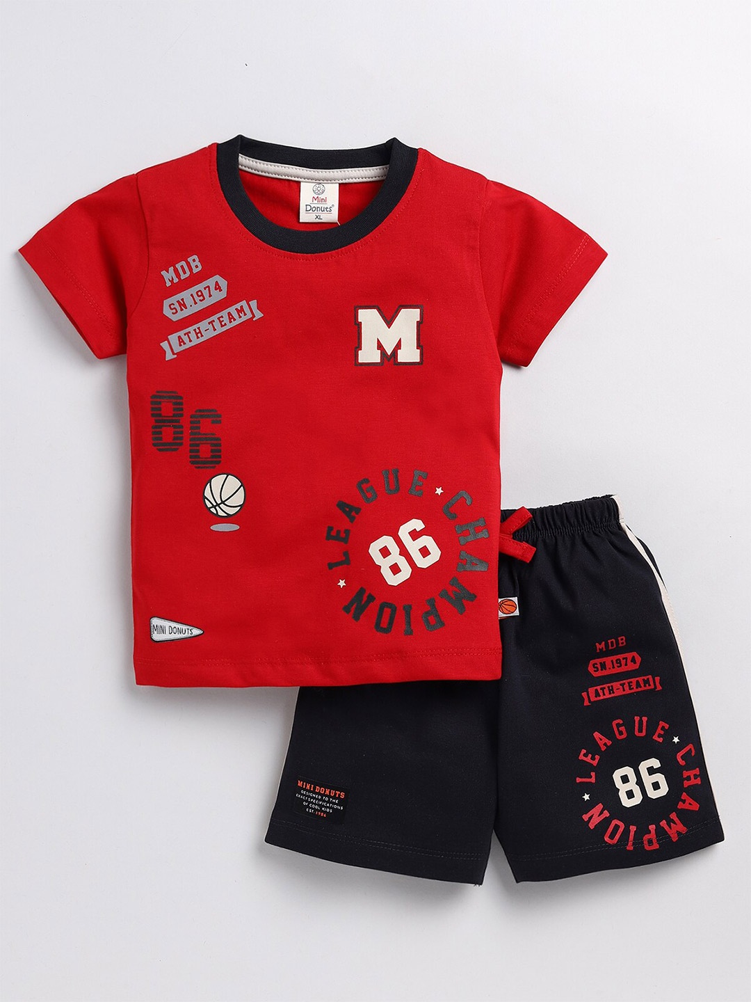 

BAESD Infant Boys Printed T-shirt With Shorts, Red