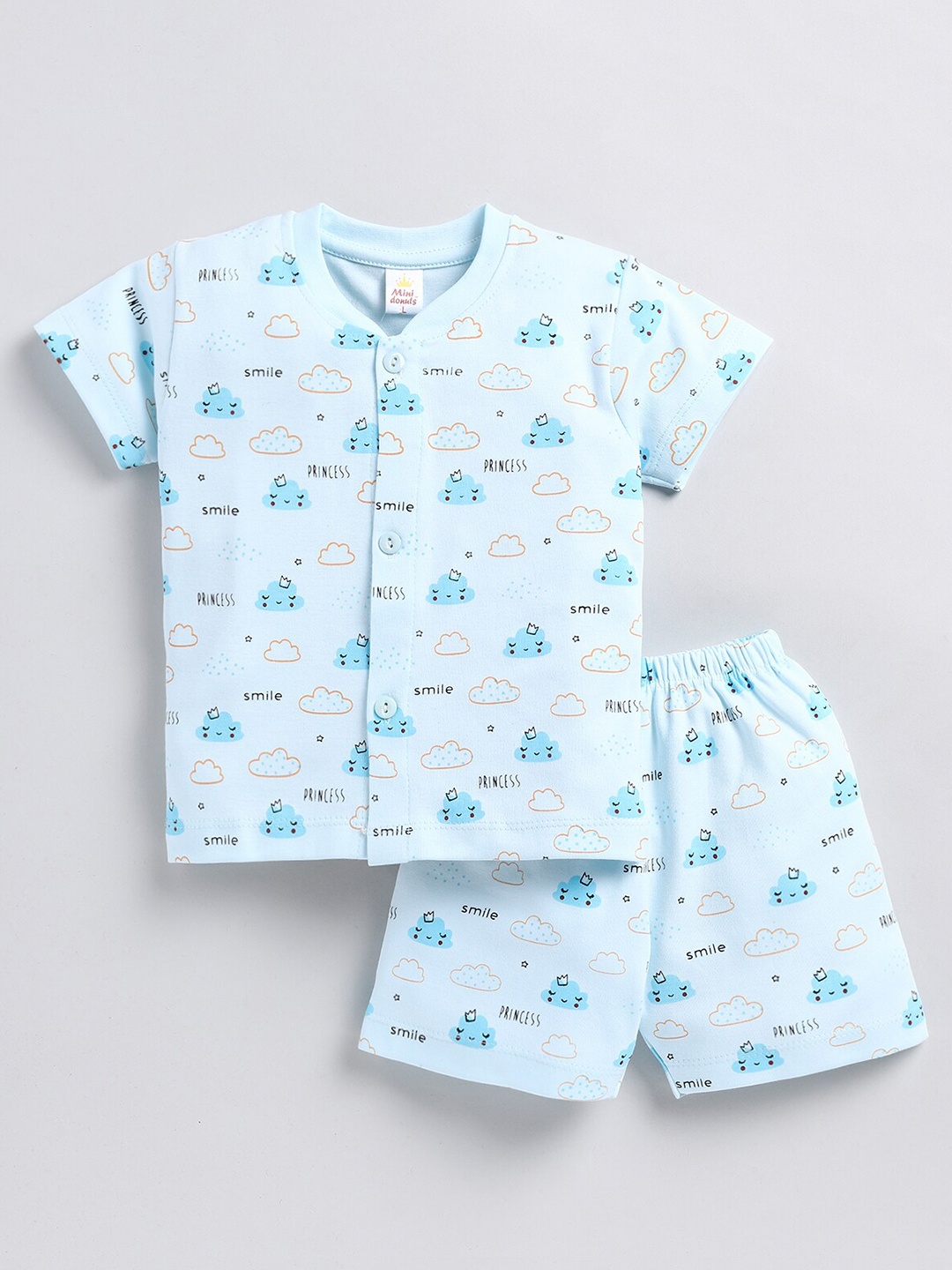 

BAESD Infants Boys Printed T-shirt With Shorts, Blue