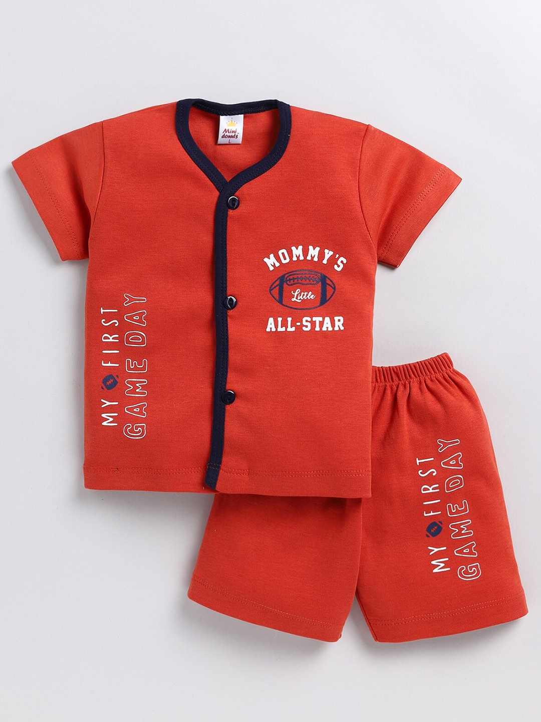 

BAESD Infant Boys Printed V-Neck T-shirt With Shorts, Red