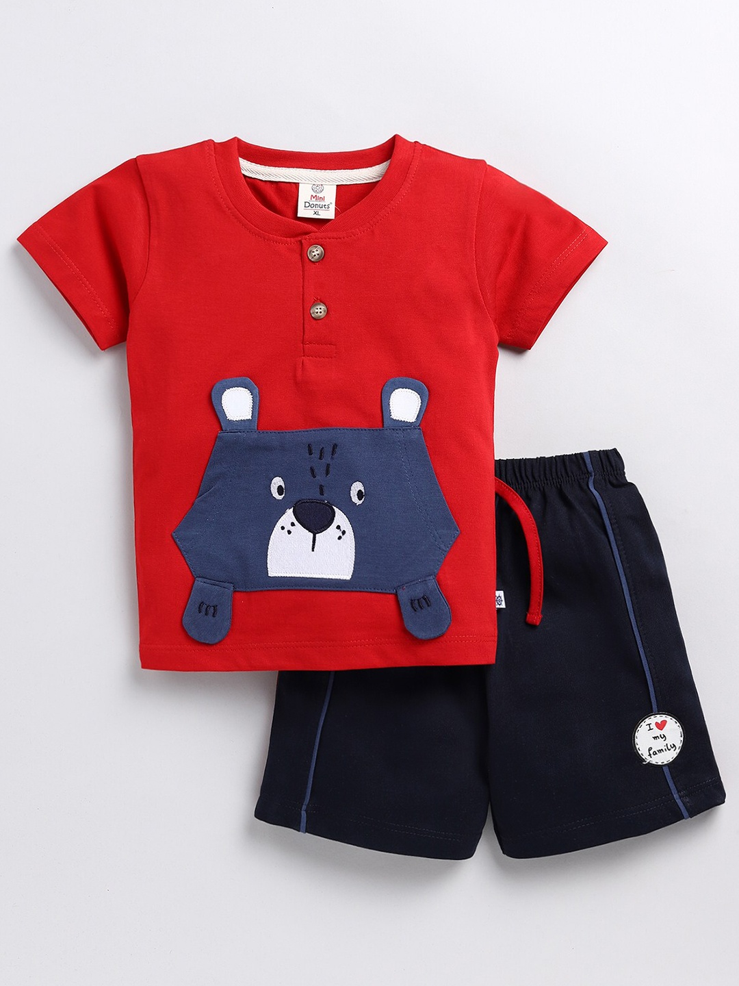 

BAESD Infant Boys Printed T-shirt with Shorts, Red