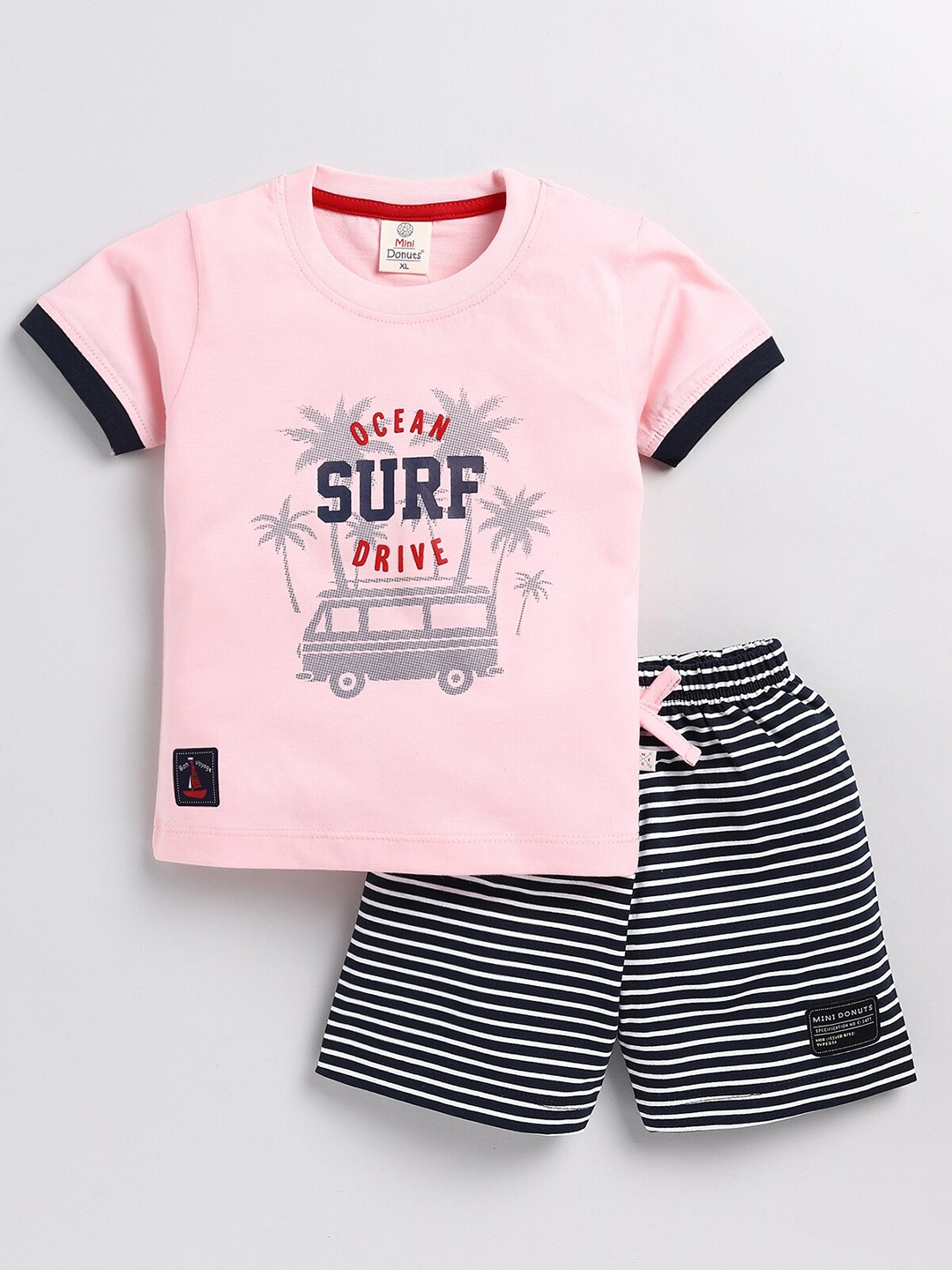 

BAESD Infant Boys Printed T-shirt with Trousers, Peach